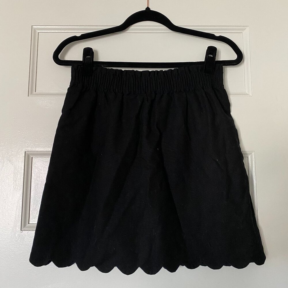 J. Crew Scalloped Black Shirt